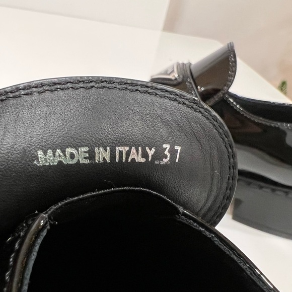 PRADA Triangle Logo Patent Leather Loafers EU:37 - Picture 13 of 14
